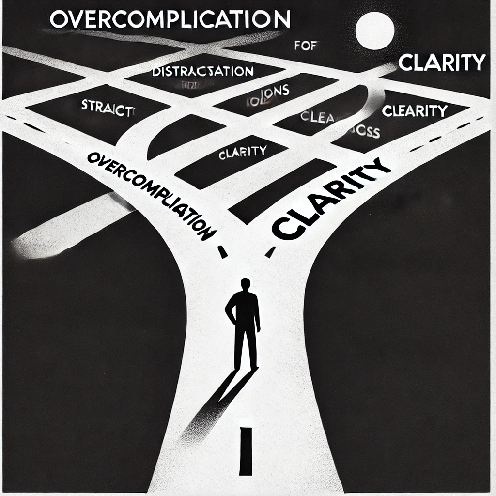 Image of overcomplicating vs Making Progress