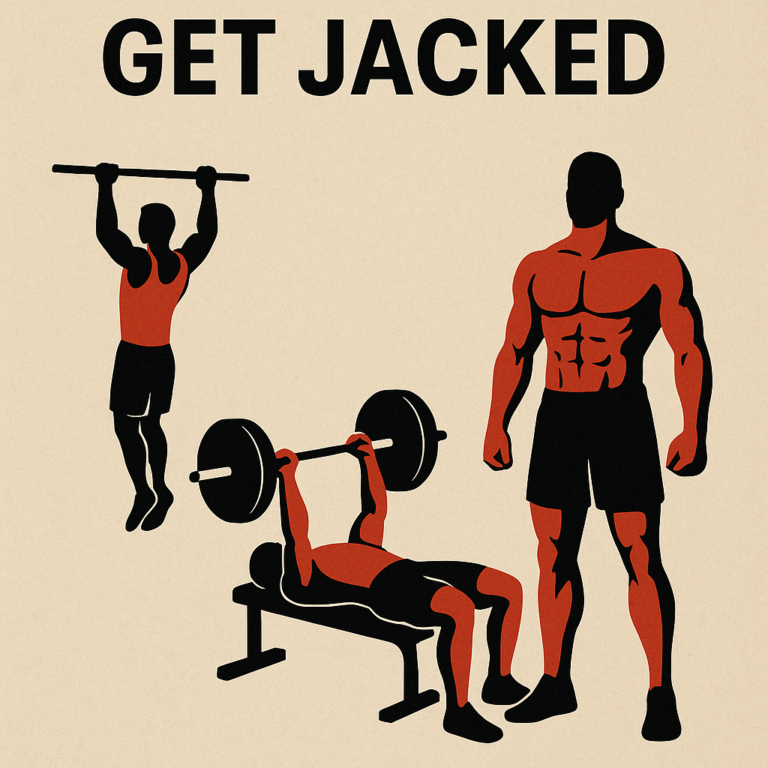 "Minimalist digital illustration of three individuals training, with one performing a heavy deadlift, another doing a pull-up, and a third lifting a kettlebell—set against a clean, neutral background with minimal text."